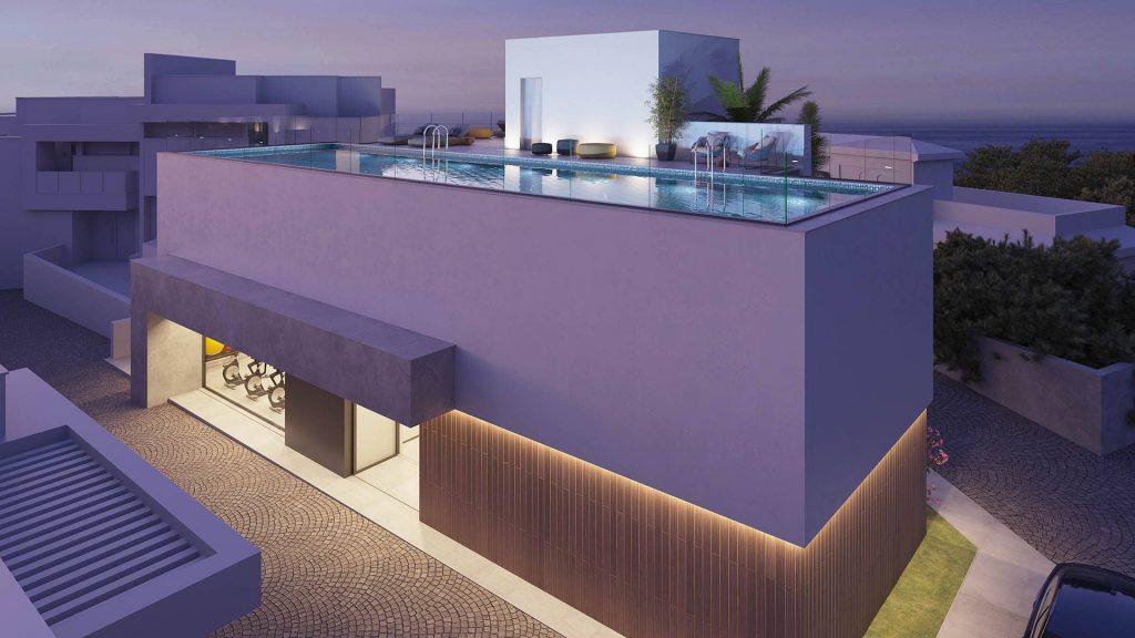 Pool at night Buenavista Views Mijas